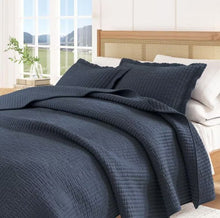 Load image into Gallery viewer, Wholesale Only Microfiber Stripe Quilts and Shams