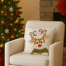 Load image into Gallery viewer, Linen Holiday Block Printed Pillows
