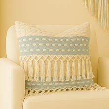 Load image into Gallery viewer, Handwoven Fringed Pillow

